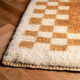 Checkered Border Plush -  Custom Moroccan Rug Made