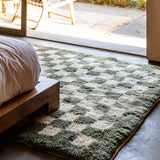Olive Grid Mirage - Custom Moroccan Rug Made