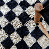 Black Checkered - Custom Moroccan Rug Made